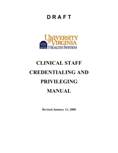 Clinical Staff Credentialing and Privileging Manual