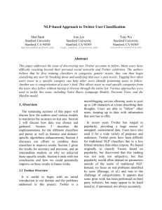 NLP-based Approach to Twitter User Classification