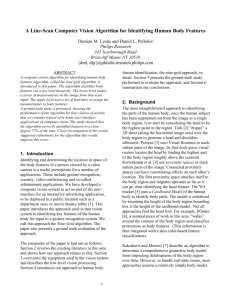 A Line Scan Algorithm for Identifying Human Body Features