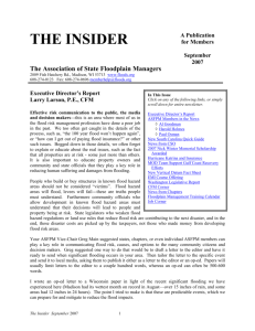 THE INSIDER - Floods - The Association of State Floodplain Managers