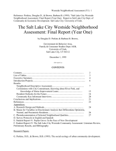 The Salt Lake City Westside Neighborhood Assessment