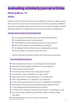 Template for Taking Notes on Research Articles: Easy access for...