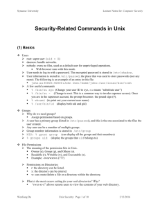 Security-Related Commands in Unix