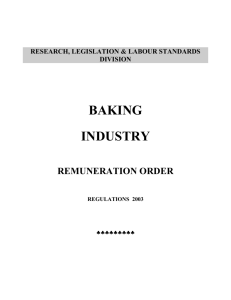 2. Baking Industry (Remuneration Order)