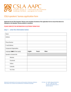 CSLA speakers` bureau application form