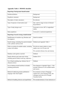 Appendix Table 1. MOOSE checklist Reporting of background