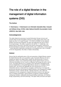 The role of a digital librarian in the management of