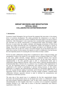 GROUP DECISION AND NEGOTIATION SPECIAL ISSUE