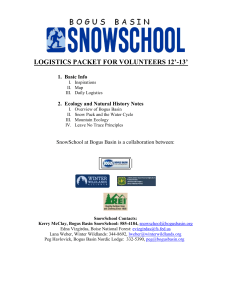 SNOWSCHOOL LOGISTICS AND NATURAL