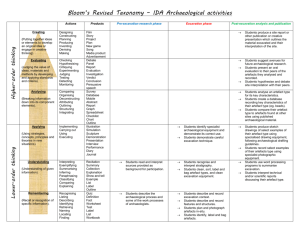 Blooms revised taxonomy - IDA archaeological