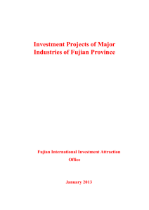 Investment Projects of Major Industries of Fujian Province