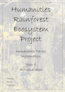 Humanities Rainforest Ecosystem Project