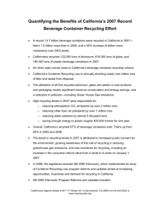 Factsheet: Benefits of New, High Recycling Rates