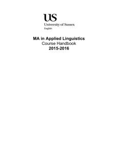 MA in Applied Linguistics Course Handbook