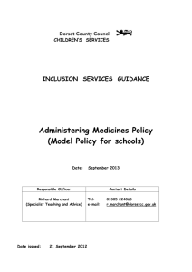 Administering medicines policy for (insert school