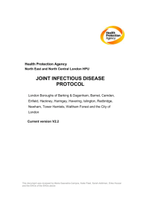 Joint Infectious Disease Protocol 2012