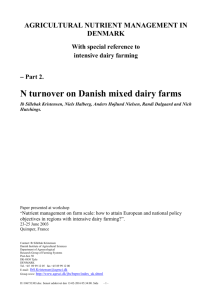 N turnover on Danish mixed dairy farms