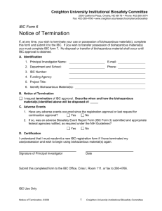 IBC Form 6 - Notice of Termination