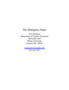 Writing Multigenre Papers - Teachers College Columbia University