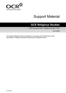 Unit G584 - New Testament - Scheme of work and lesson