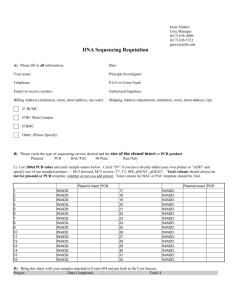 DNA Sequencing Requisition