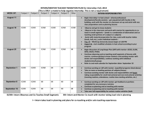 Year-Long Internship I Transition Chart