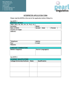INTERPRETER APPLICATION FORM Please read the NOTES at the
