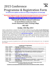 2015 Conference 2014 Conference Programme & Registration Form