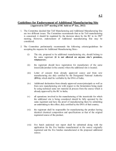 4.2 Guidelines for endorsement of additional manufacturing site