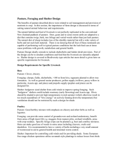 Pasture, Foraging and Shelter Design