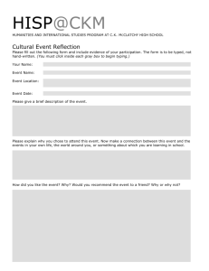 HISP Cultural Event Reflection Form