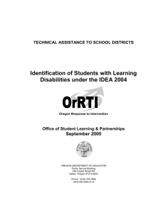 Response to Intervention Models - Oregon Department of Education