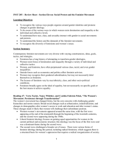 INST 205 – Review Sheet - Section Eleven: Social Protest and the