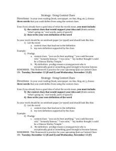 Homework 11/4-11/8 Context Clues