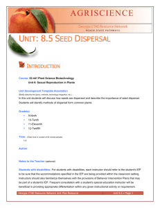 Unit 8.5 Seed Dispersal - Instructional Resources