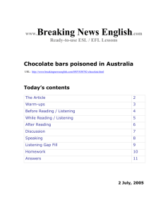 Chocolate bars poisoned in Australia