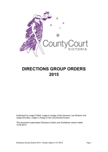 directions group orders - County Court of Victoria