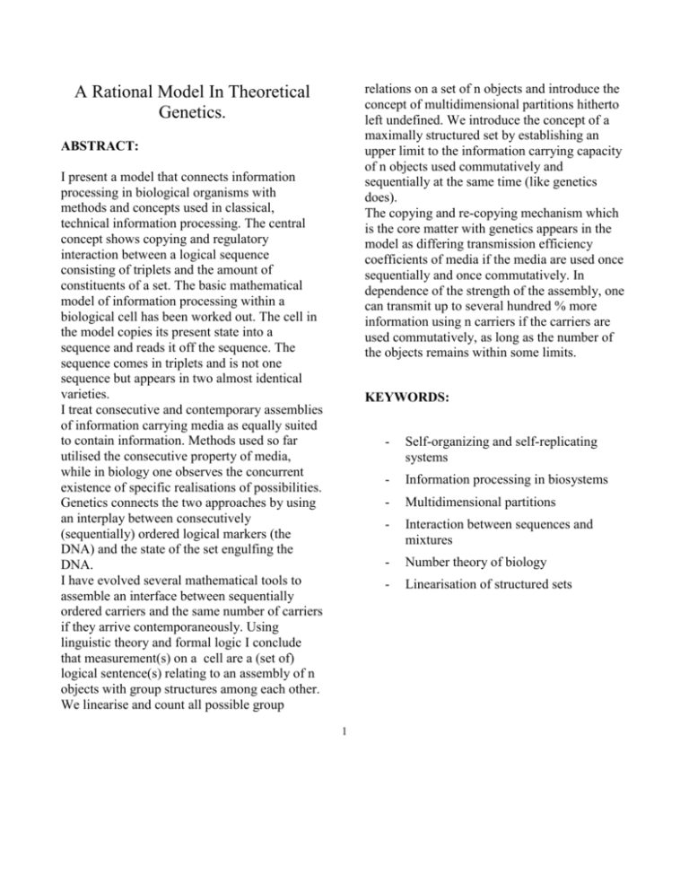 a-rational-model-in-theoretical-genetics