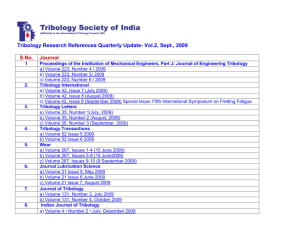 References for Tribology References Quarterly Upload