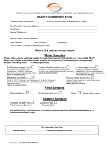 Scitech Water Sample Submission Form