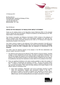 Declaration of Taxi Zones – Regulatory Impact Statement (RIS) DOC