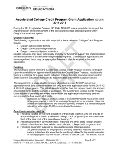 Accelerated College Credit Program Grant