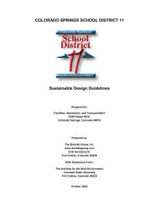 Sustainable Design Guidelines - Colorado Association of School