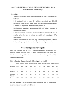 GASTROENTEROLOGY WORKFORCE REPORT, DEC 2010