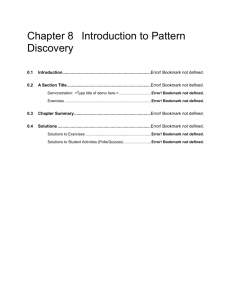 Chapter 8 Introduction to Pattern Discovery