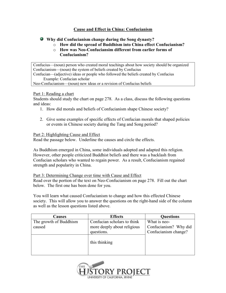 Cause and Effect in Chinese Confucianism