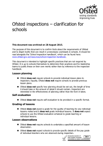 Ofsted inspections - ClarificationForSchools