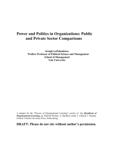 Power and Politics in Organizations: Public and