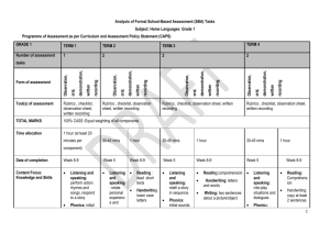 Analysis Template of SBA Tasks Aug 2014 FP Languages