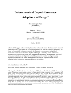 Determinants of Deposit Insurance - World Bank Internet Error Page